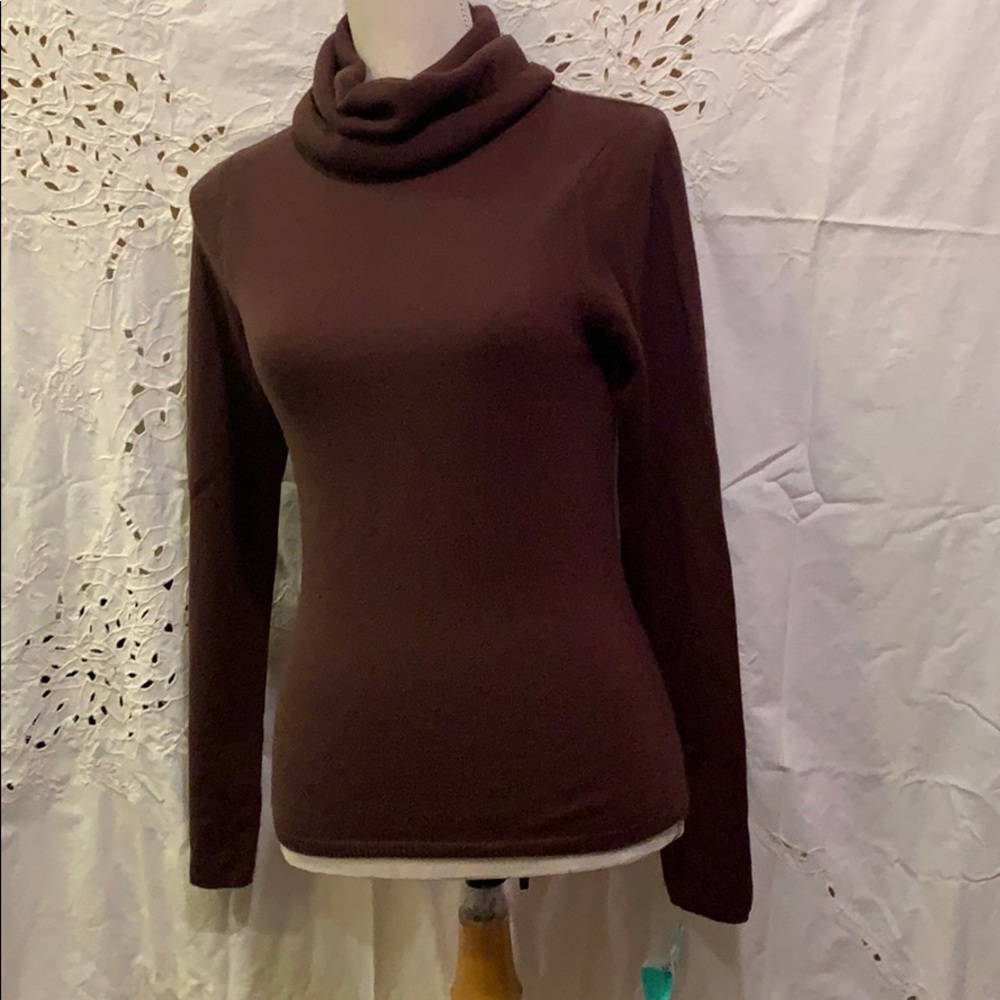 Absinthe Cashmere sweater cowl neck S brown  nwt